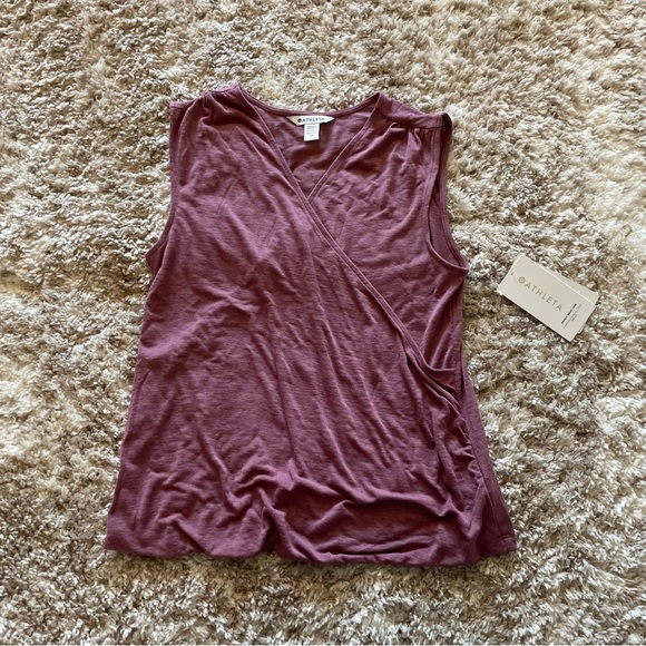 NWT Athleta Breezy Wrap Tank Mauve Tawny Rose M - Picture 3 of 10
